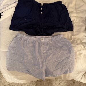 GAP Women's Navy and Light Blue Boxer  Shorts Set